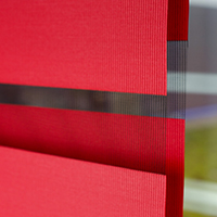 Zoomed in image of red Duo/Vision Blinds